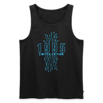 Birthday 1995 Gaming Limited Edition Gamer - Men's Premium Organic Tank Top - black - Front - AI Model Male 178 light (178cm)