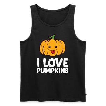 Citrouille - I love pumpkins - Débardeur bio Premium Homme - noir - Devant - AI Model Male 178 light (178cm)