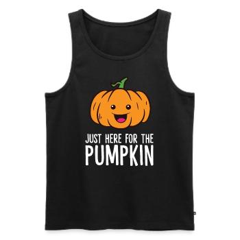 Citrouille - Just here for the pumpkin - Débardeur bio Premium Homme - noir - Devant - AI Model Male 178 light (178cm)