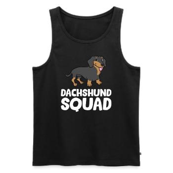 Teckel - Dachshund Squad - Débardeur bio Premium Homme - noir - Devant - Michal (187cm)