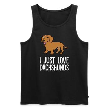 Teckel - I just love Dachshunds - Débardeur bio Premium Homme - noir - Devant - Michal (187cm)