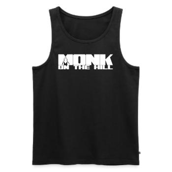 Monk on the Hill - Buddha Monk on the Mountain - Men's Premium Organic Tank Top - black - Front - AI Model Male 178 light (178cm)