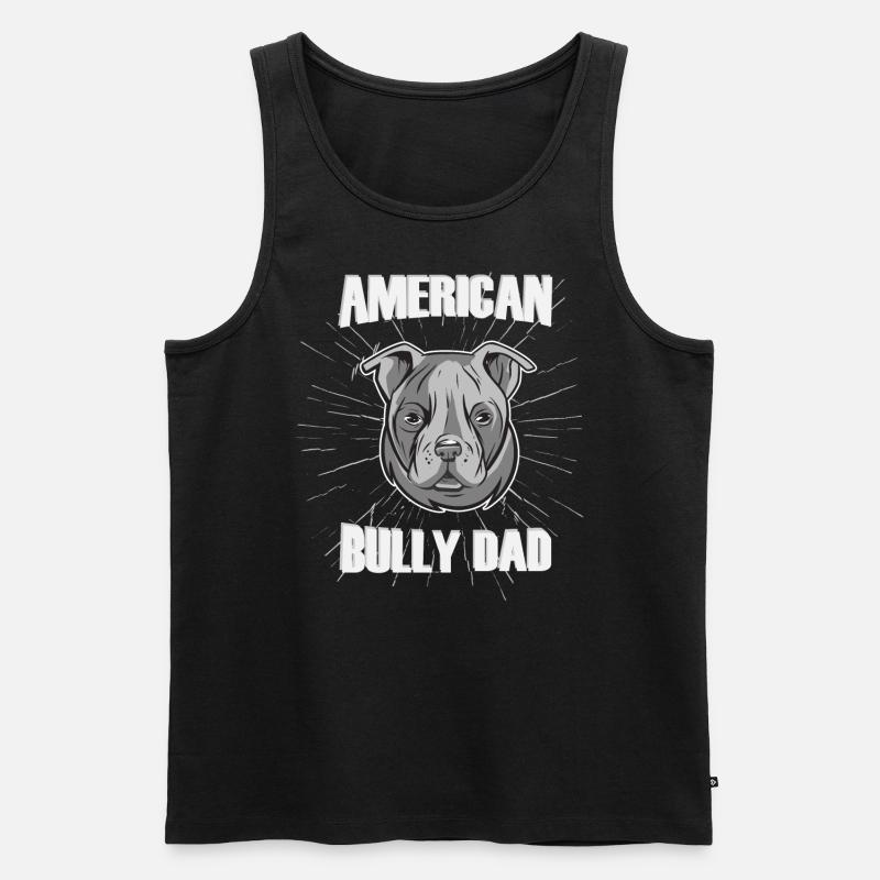 Amerikanischer Bully Dad - Männer Premium Bio Tank Top - Schwarz