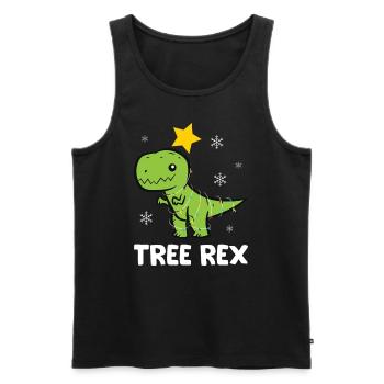 T-Rex - Tree Rex Lichterkette Stern Schneeflocke - Männer Premium Bio Tank Top - Schwarz - Vorne - AI Model Male 178 light (178cm)