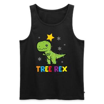 T-Rex - Tree Rex Lichterkette Stern Schneeflocke b - Männer Premium Bio Tank Top - Schwarz - Vorne - AI Model Male 178 light (178cm)