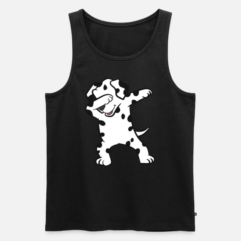Dalmatiner - Dab, dabbing, dabben, tanzen - Männer Premium Bio Tank Top - Schwarz