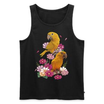 Der goldene Papagei - Männer Premium Bio Tank Top - Schwarz - Vorne - AI Model Male 178 light (178cm)