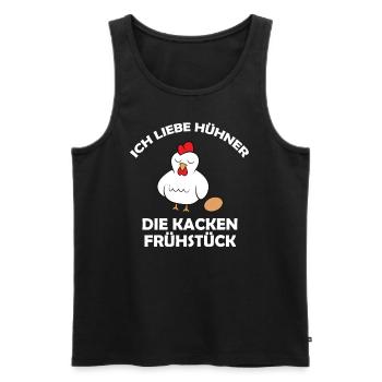 Ich liebe Hühner, die kacken Frühstück - Männer Premium Bio Tank Top - Schwarz - Vorne - Michal (187cm)