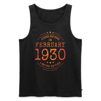 Anniversaire Février 1930 Edition Limitée Millésime - Débardeur bio Premium Homme - noir - Devant - Michal (187cm)