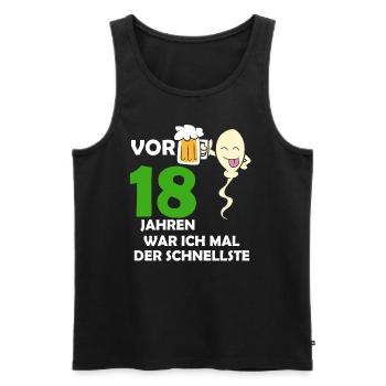 Vor 18 Jahren war ich mal der Schnellste - Männer Premium Bio Tank Top - Schwarz - Vorne - Michal (187cm)