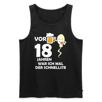 Vor 18 Jahren war ich mal der Schnellste - Männer Premium Bio Tank Top - Schwarz - Vorne - Michal (187cm)