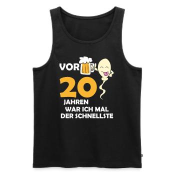 Vor 20 Jahren war ich mal der Schnellste - Männer Premium Bio Tank Top - Schwarz - Vorne - Michal (187cm)