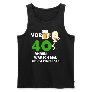 Vor 40 Jahren war ich mal der Schnellste - Männer Premium Bio Tank Top - Schwarz - Vorne - Michal (187cm)