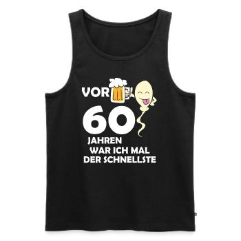 Vor 60 Jahren war ich mal der Schnellste - Männer Premium Bio Tank Top - Schwarz - Vorne - Michal (187cm)