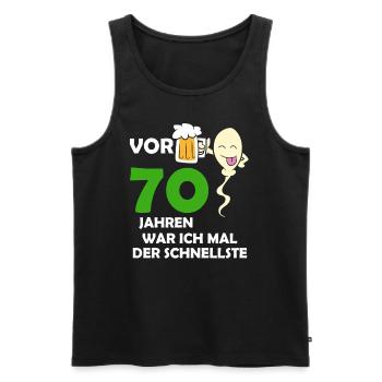 Vor 70 Jahren war ich mal der Schnellste - Männer Premium Bio Tank Top - Schwarz - Vorne - Michal (187cm)