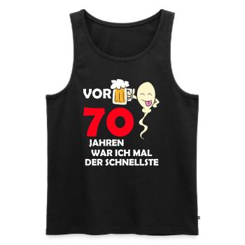 Vor 70 Jahren war ich mal der Schnellste - Männer Premium Bio Tank Top - Schwarz - Vorne - Michal (187cm)