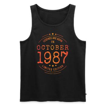 Birthday October 1987 Limited Edition Vintage - Men's Premium Organic Tank Top - black - Front - AI Model Male 178 light (178cm)