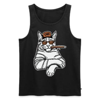 Katzen Katze Katzenshirt Katze Geschenkidee kitten - Männer Premium Bio Tank Top - Schwarz - Vorne - AI Model Male 178 light (178cm)