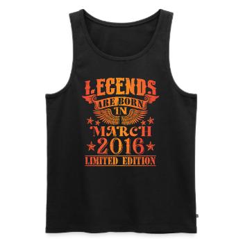 Anniversaire Mars 2016 Edition Limitée Millésime - Débardeur bio Premium Homme - noir - Devant - Michal (187cm)