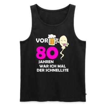 Vor 80 Jahren war ich mal der Schnellste - Männer Premium Bio Tank Top - Schwarz - Vorne - Michal (187cm)