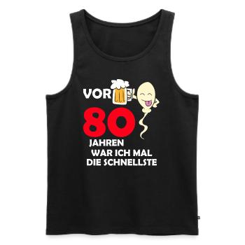 Vor 80 Jahren war ich mal die Schnellste - Männer Premium Bio Tank Top - Schwarz - Vorne - Michal (187cm)