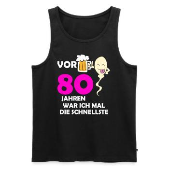 Vor 80 Jahren war ich mal die Schnellste - Männer Premium Bio Tank Top - Schwarz - Vorne - Michal (187cm)