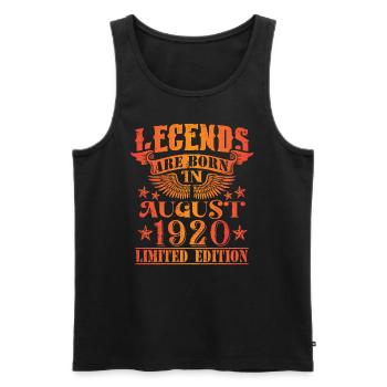 Birthday August 1920 Limited Edition Vintage - Men's Premium Organic Tank Top - black - Front - AI Model Male 178 light (178cm)