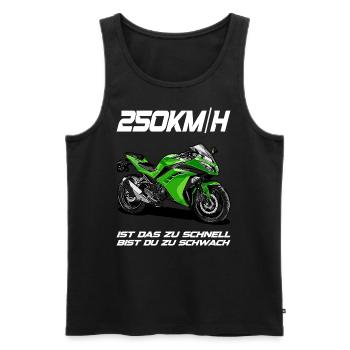250 kmh ist das zu schnell bist du zu schwach - Männer Premium Bio Tank Top - Schwarz - Vorne - Michal (187cm)