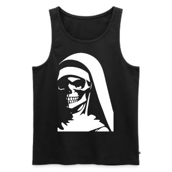 Enigmatic Charm Abounds in Unholy Nun, Satanic, a - Men's Premium Organic Tank Top - black - Front - AI Model Male 178 light (178cm)