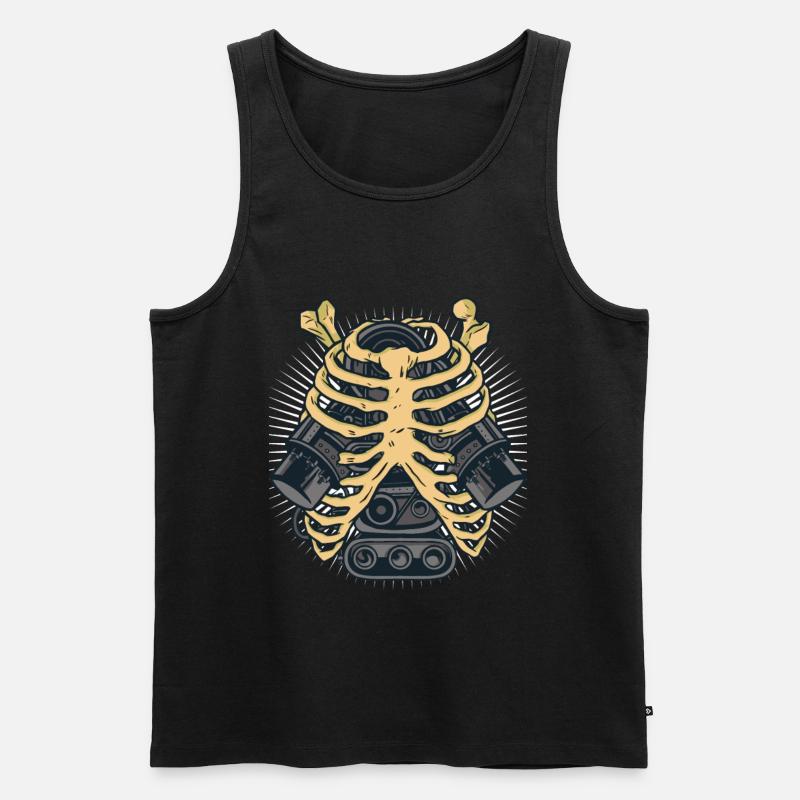 Skelett- mit Automotor - Männer Premium Bio Tank Top - Schwarz