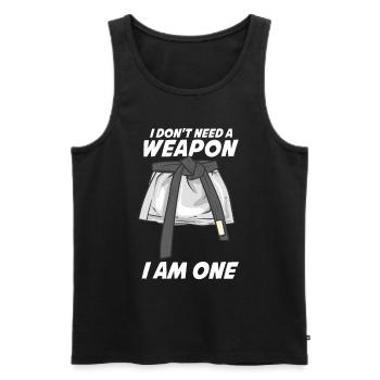 Martial Arts Karate MMA Taekwondo Ju-Jutsu Spell - Men's Premium Organic Tank Top - black - Front - Michal (187cm)