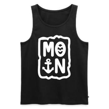 Moin (weiss) - Männer Premium Bio Tank Top - Schwarz - Vorne - Michal (187cm)
