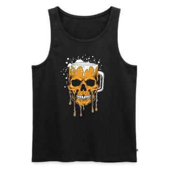 Skull Bierbecher - Männer Premium Bio Tank Top - Schwarz - Vorne - Michal (187cm)
