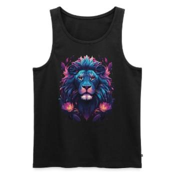 Lotus Leo - Men's Premium Organic Tank Top - black - Front - AI Model Male 178 light (178cm)