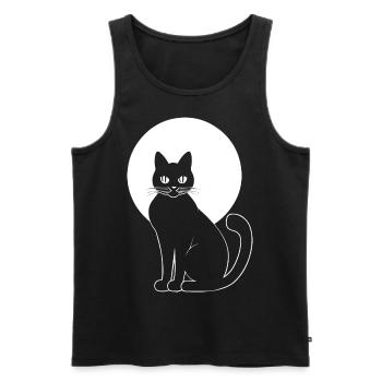 Drôle de chat Silhouette Cheeky Fun Cats - Débardeur bio Premium Homme - noir - Devant - Michal (187cm)