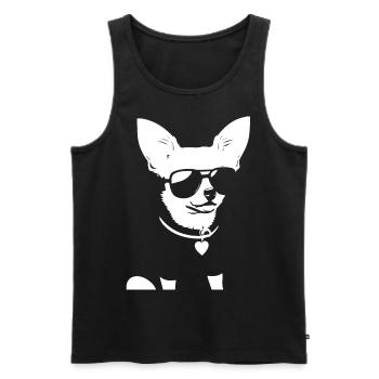 Chihuahua drôle portant des lunettes de soleil Chihuahuas - Débardeur bio Premium Homme - noir - Devant - Michal (187cm)