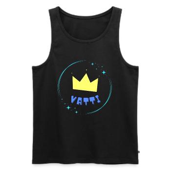 Krone für den Vater - Familiendesign - Männer Premium Bio Tank Top - Schwarz - Vorne - Michal (187cm)