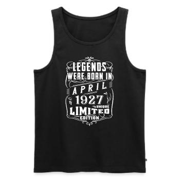 Birthday April 1927 Year Limited Edition - Men's Premium Organic Tank Top - black - Front - AI Model Male 178 light (178cm)