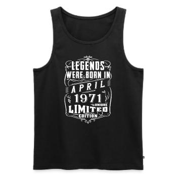 Anniversaire Avril 1971 Année Edition Limitée - Débardeur bio Premium Homme - noir - Devant - Michal (187cm)