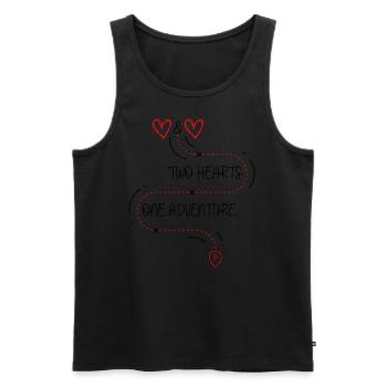 Zwei Herzen, eine Reise – Unendlich vereint - Männer Premium Bio Tank Top - Schwarz - Vorne - Michal (187cm)