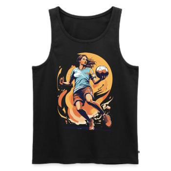 Handballerin Ikonischer Style & Streetwear - Männer Premium Bio Tank Top - Schwarz - Vorne - AI Model Male 178 light (178cm)
