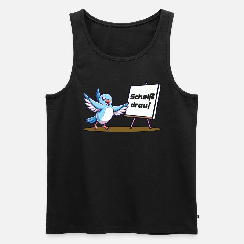 Scheiß drauf - Männer Premium Bio Tank Top - Schwarz