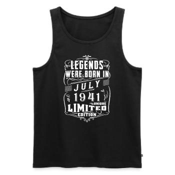 Birthday July 1941 Year Limited Edition - Men's Premium Organic Tank Top - black - Front - AI Model Male 178 light (178cm)