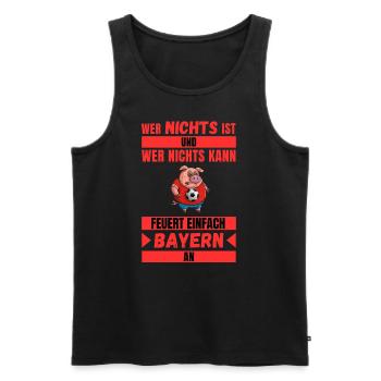 Anti Bayern T-Shirt Ultras Frankfurt T-Shirt - Männer Premium Bio Tank Top - Schwarz - Vorne - Michal (187cm)