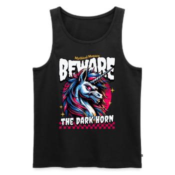 BEWARE THE DARK UNICORN Mythical Menace - Men's Premium Organic Tank Top - black - Front - AI Model Male 178 light (178cm)