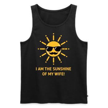 I Am The Sunshine Of My Wife! (Ehemann / 3C Gold) - Männer Premium Bio Tank Top - Schwarz - Vorne - Michal (187cm)