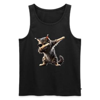 Dabbing Maine Coon Motif Cat Dab Cool Pets - Men's Premium Organic Tank Top - black - Front - Michal (187cm)