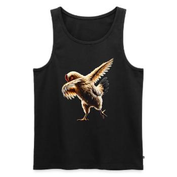 drôle dabbing poulet fermier amoureux des animaux dab - Débardeur bio Premium Homme - noir - Devant - Michal (187cm)