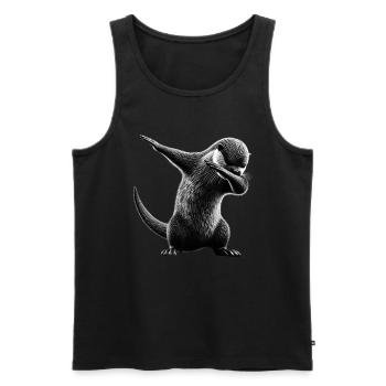 Funny Dabbing Otter Dance Animal Lover Dab - Men's Premium Organic Tank Top - black - Front - AI Model Male 178 light (178cm)