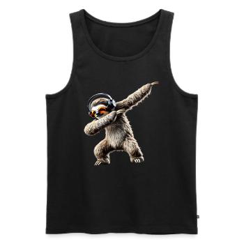 Lustiges Dabbing Faultier Dance Tierliebhaber Dab - Männer Premium Bio Tank Top - Schwarz - Vorne - AI Model Male 178 light (178cm)